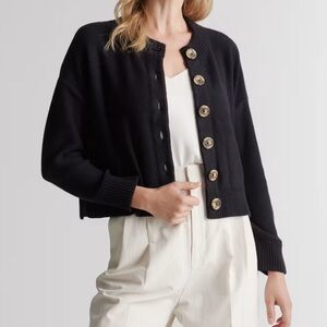 Quince 100% Organic Cotton Cropped Cardigan